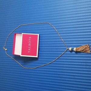 Talbots Gold and Multi Color Tassel Necklace